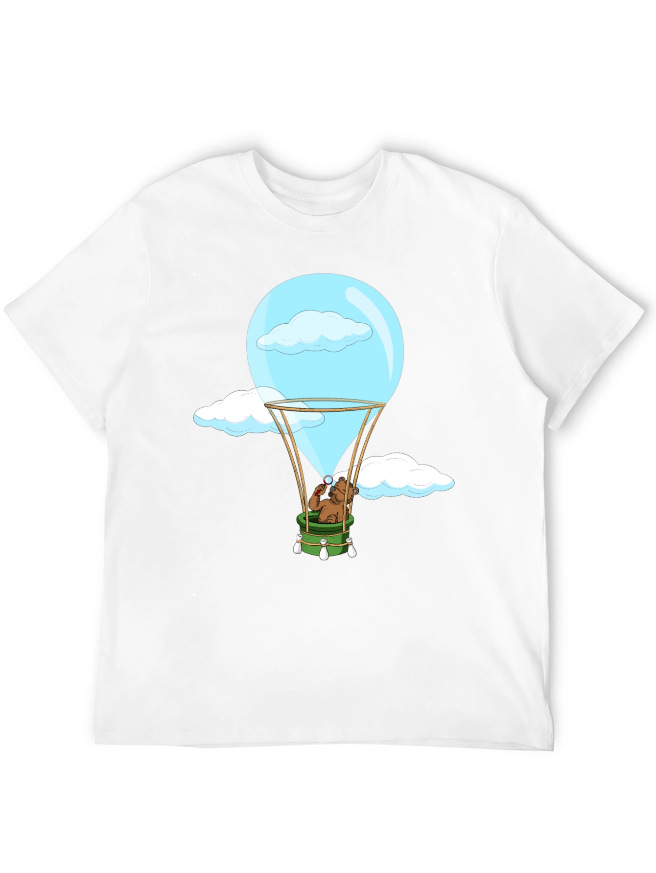 Bear Hot Air Balloon Black Graphic Tee