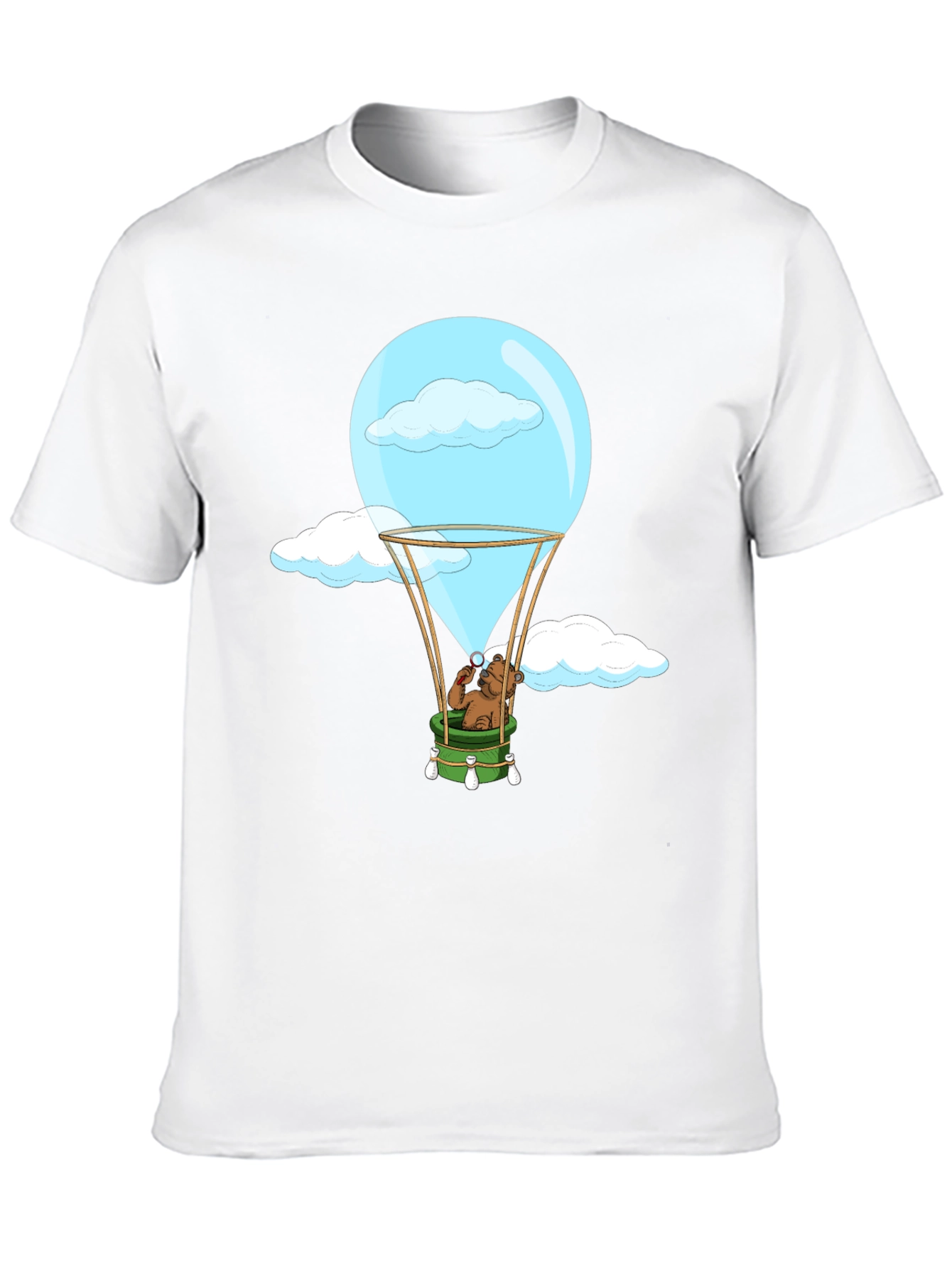 Bear Hot Air Balloon Black Graphic Tee