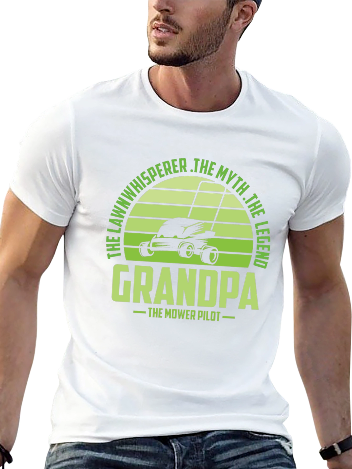 Grandpa Lawn Mower Pilot T-Shirt