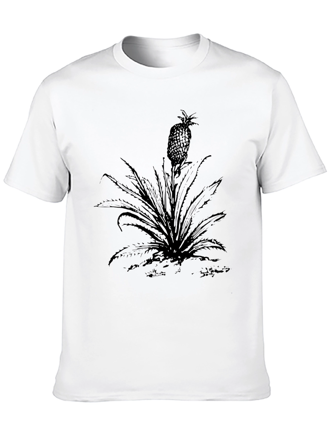 Black Pineapple Graphic Tee - Tropical Style