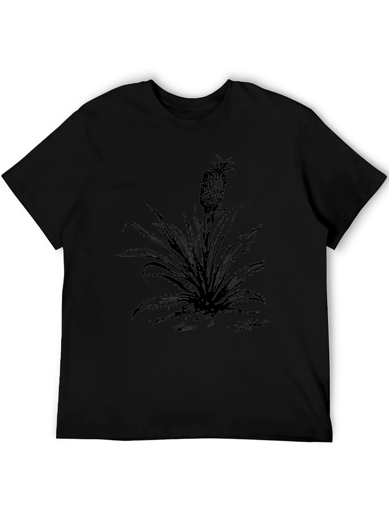 Black Pineapple Graphic Tee - Tropical Style