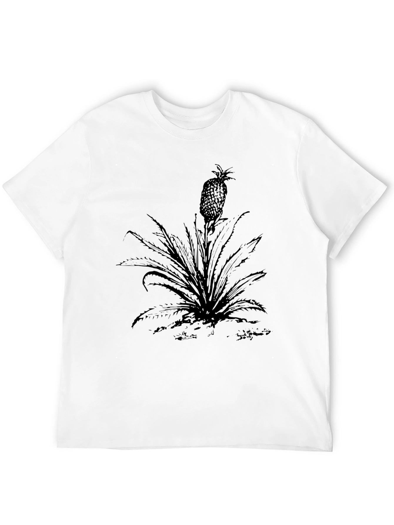 Black Pineapple Graphic Tee - Tropical Style