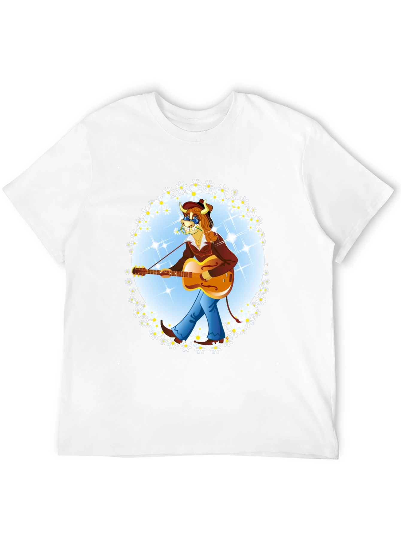 Bull Musician Graphic T-Shirt