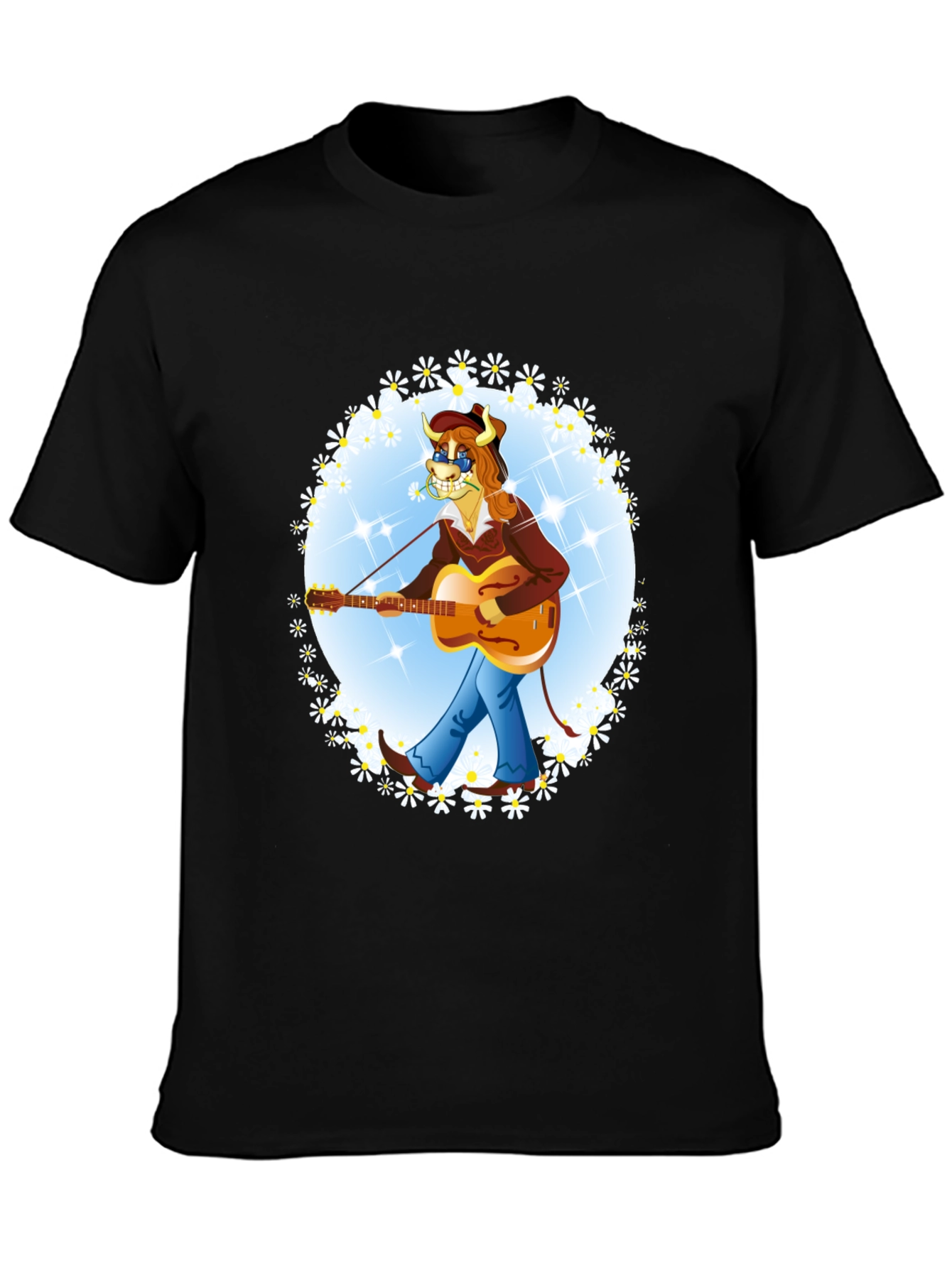 Bull Musician Graphic T-Shirt