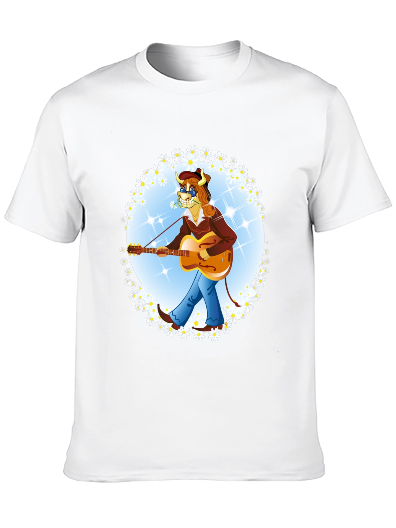 Bull Musician Graphic T-Shirt
