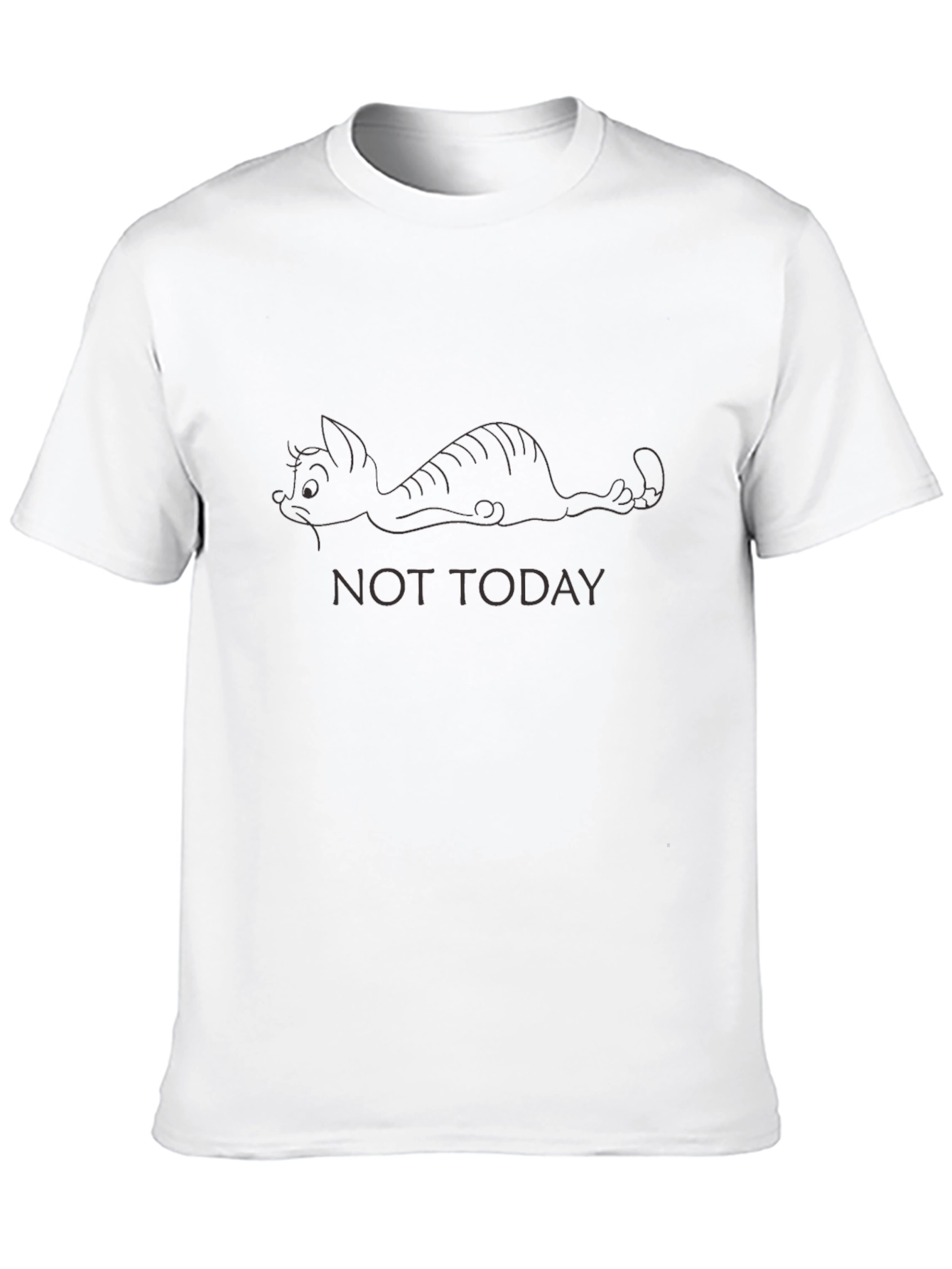 Not Today Cat Graphic Tee - Black Casual T-Shirt