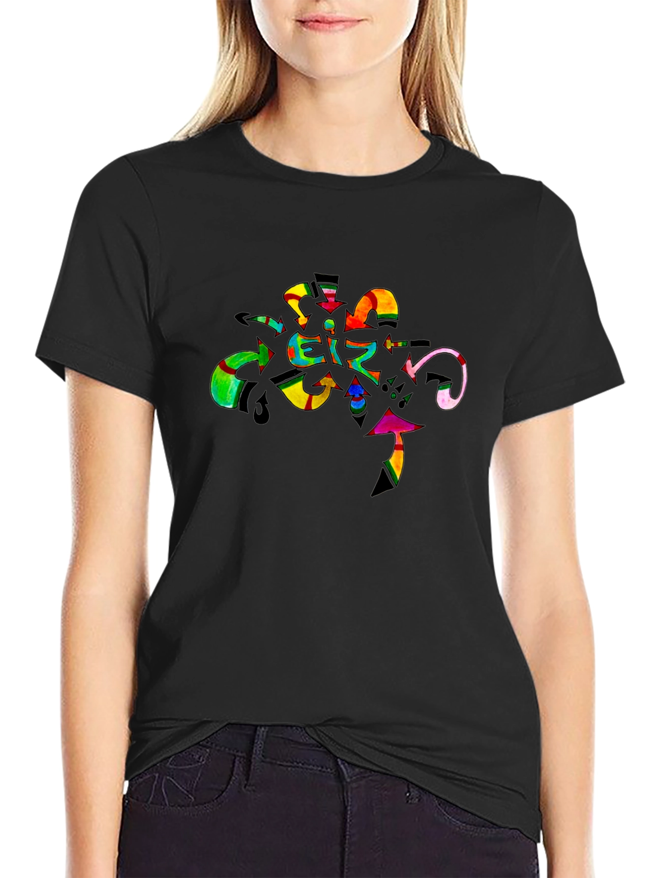 Abstract Art Graphic Black T-Shirt