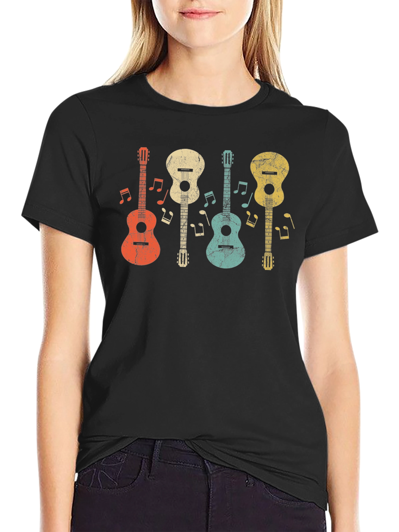 Retro Guitar T-Shirt - Music Lover Tee