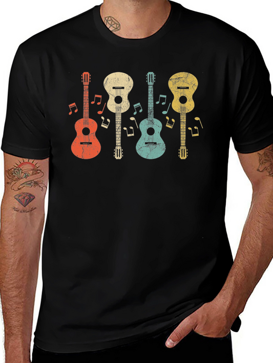Retro Guitar T-Shirt - Music Lover Tee