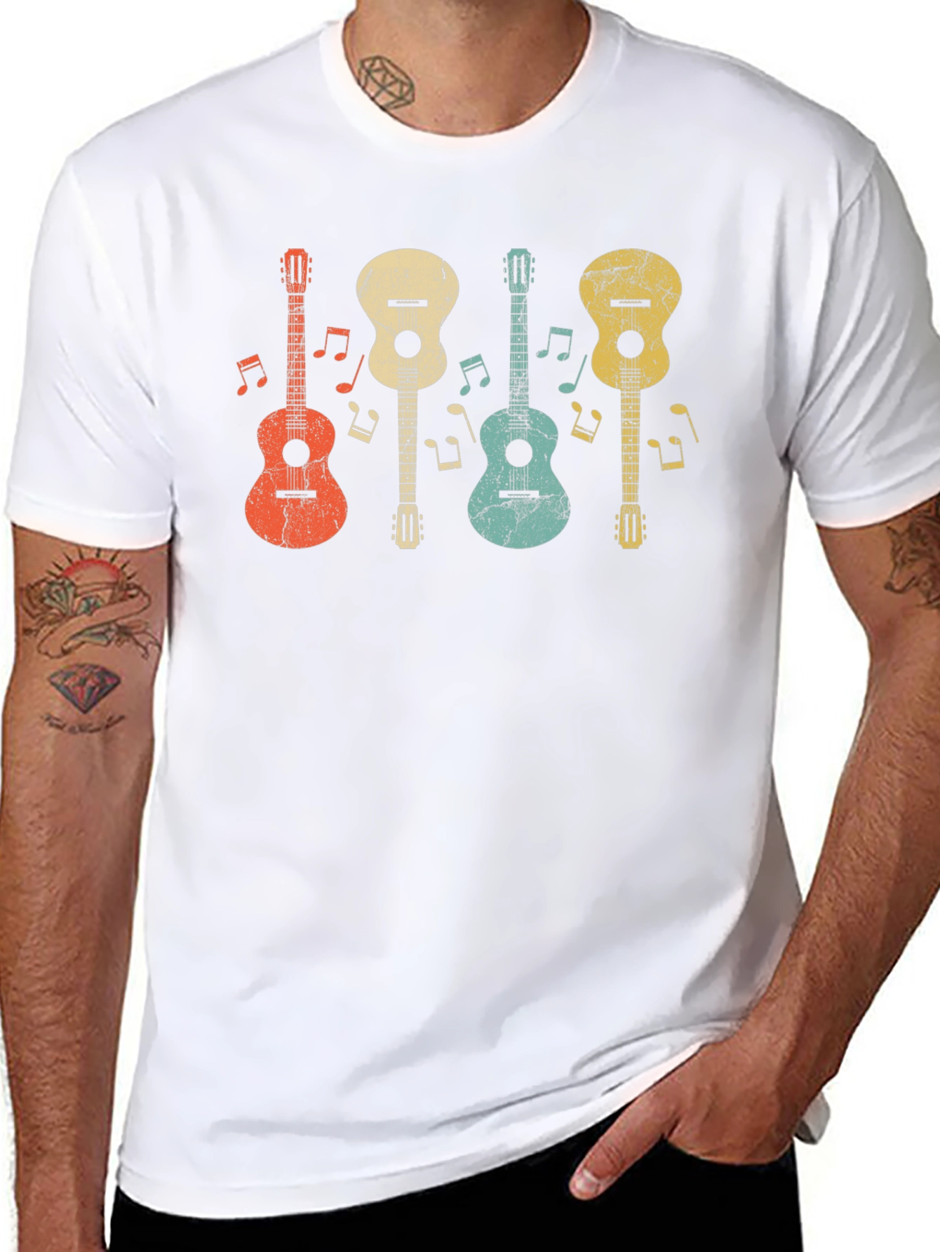 Retro Guitar T-Shirt - Music Lover Tee