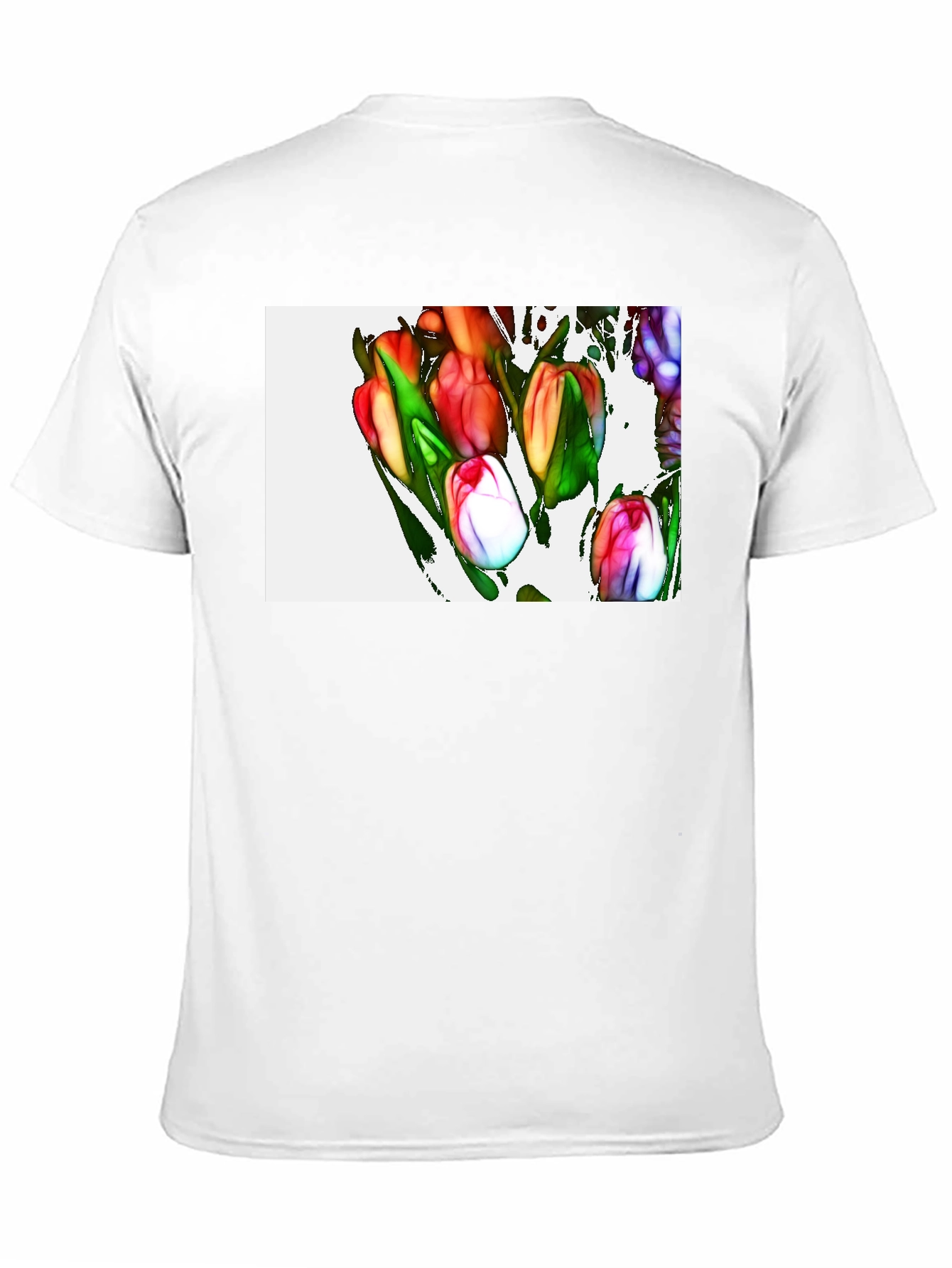 Tulip Art Graphic Black T-Shirt
