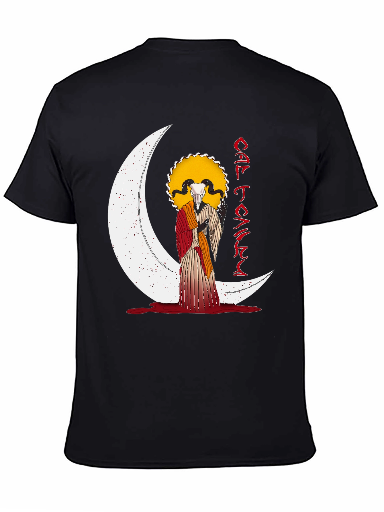 Occult Ram Skull Graphic T-Shirt