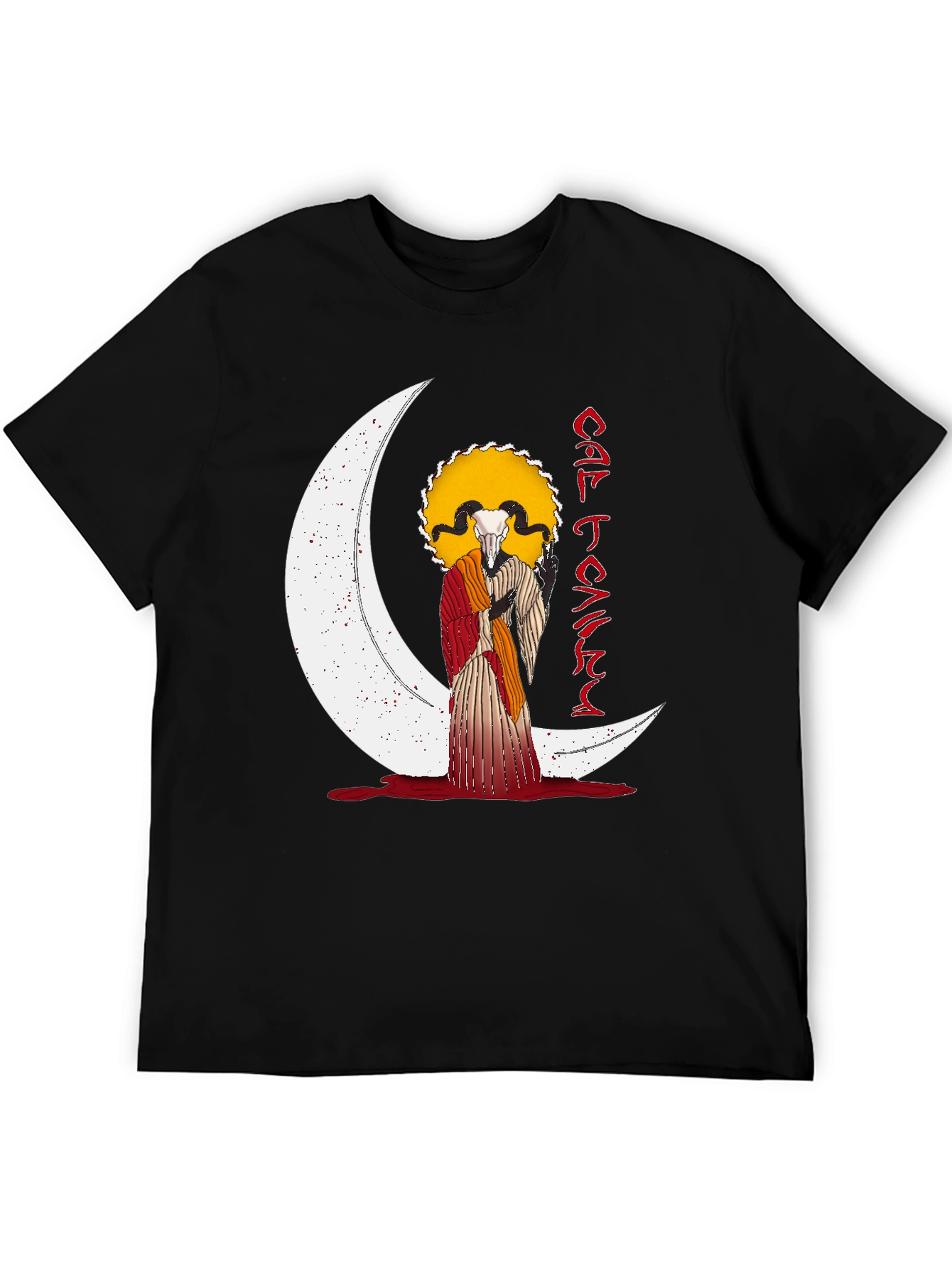 Occult Ram Skull Graphic T-Shirt