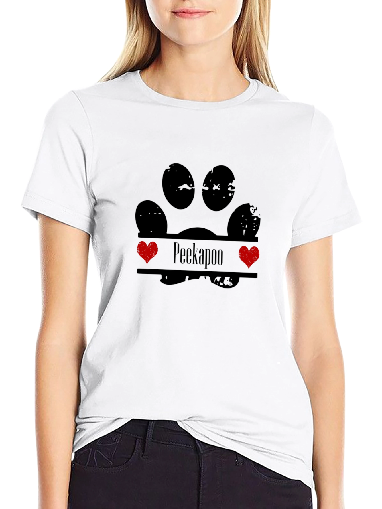 Peekapoo Paw Print T-Shirt - Pet Lover Apparel