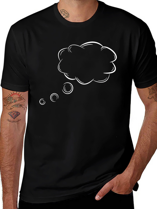 Cartoon Thought Bubble Black T-Shirt