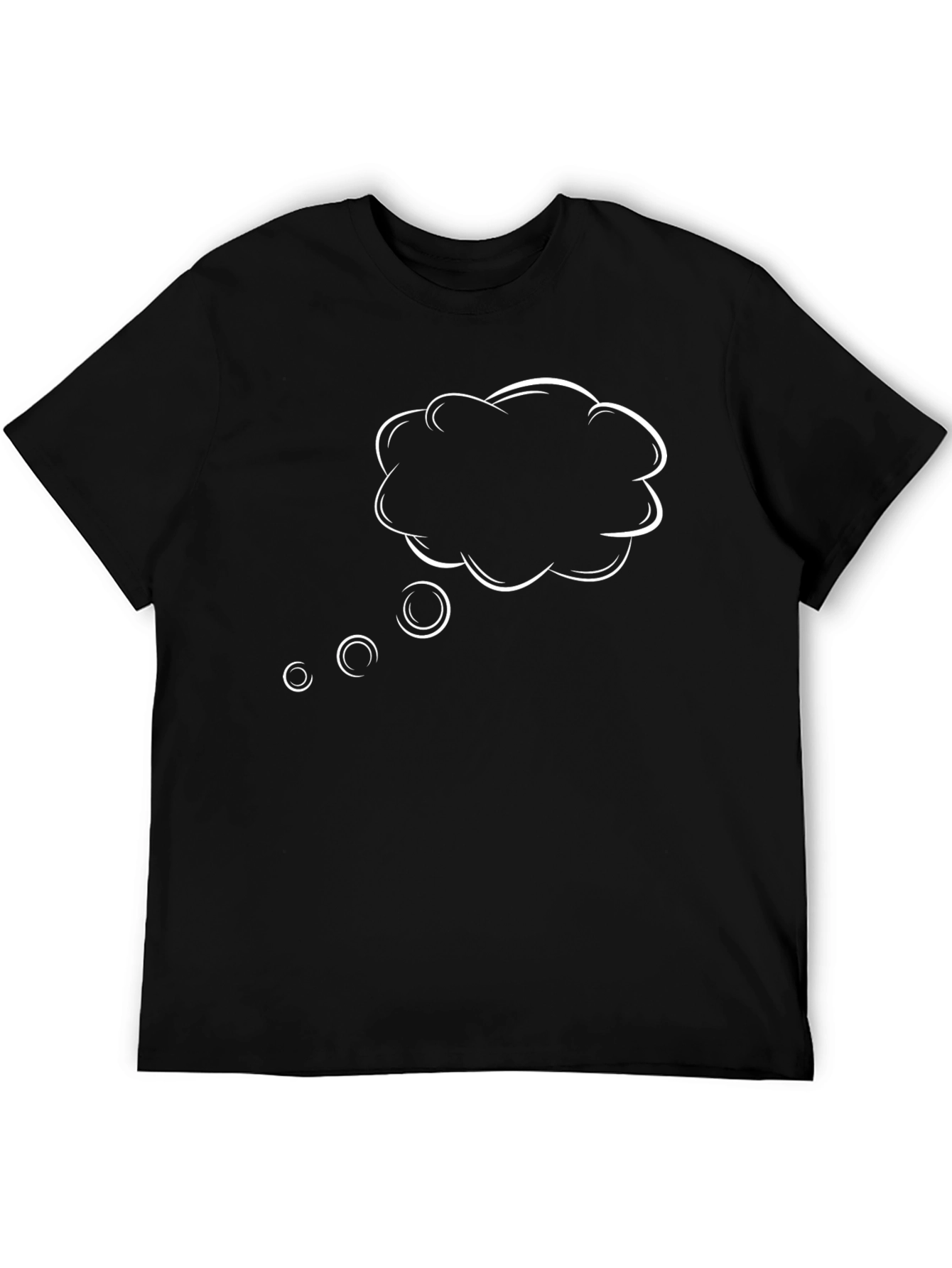 Cartoon Thought Bubble Black T-Shirt