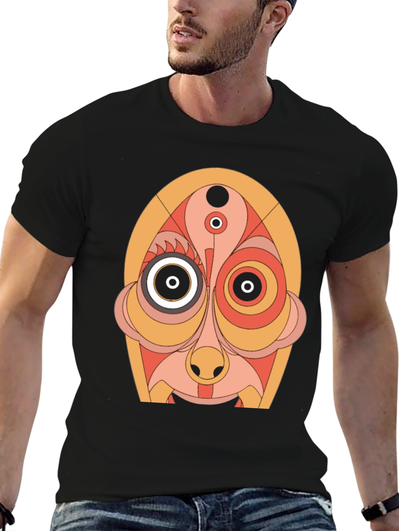 Abstract Face Graphic Tee - Unique Art T-Shirt