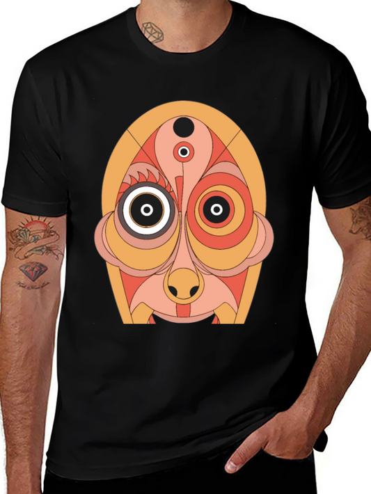 Abstract Face Graphic Tee - Unique Art T-Shirt