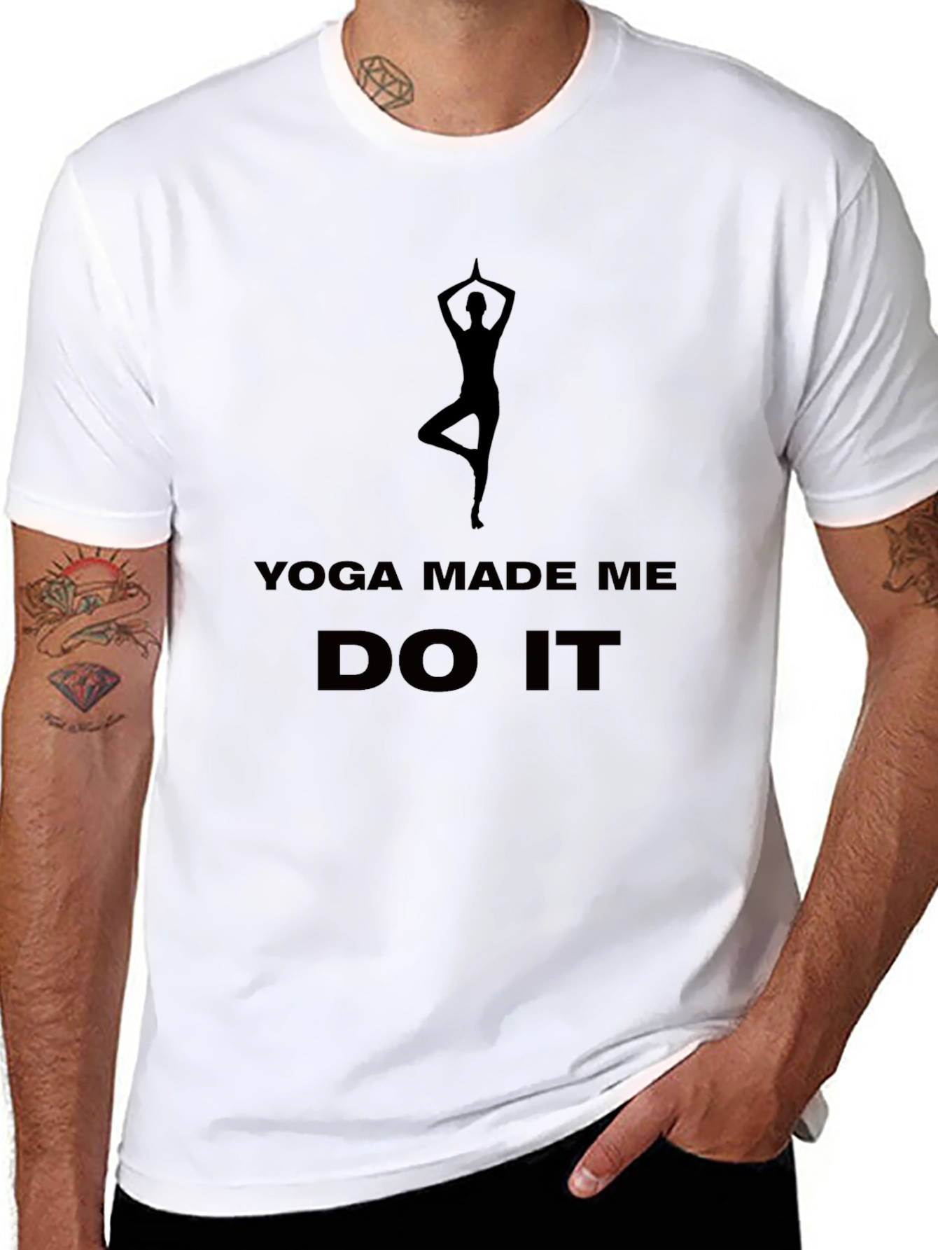 Yoga Made Me Do It T-Shirt - Black