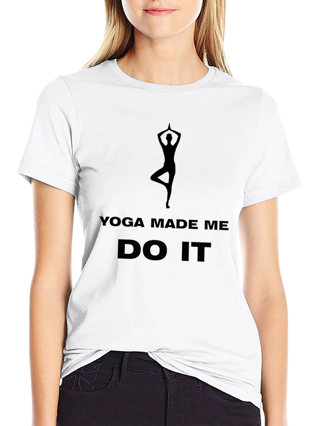 Yoga Made Me Do It T-Shirt - Black