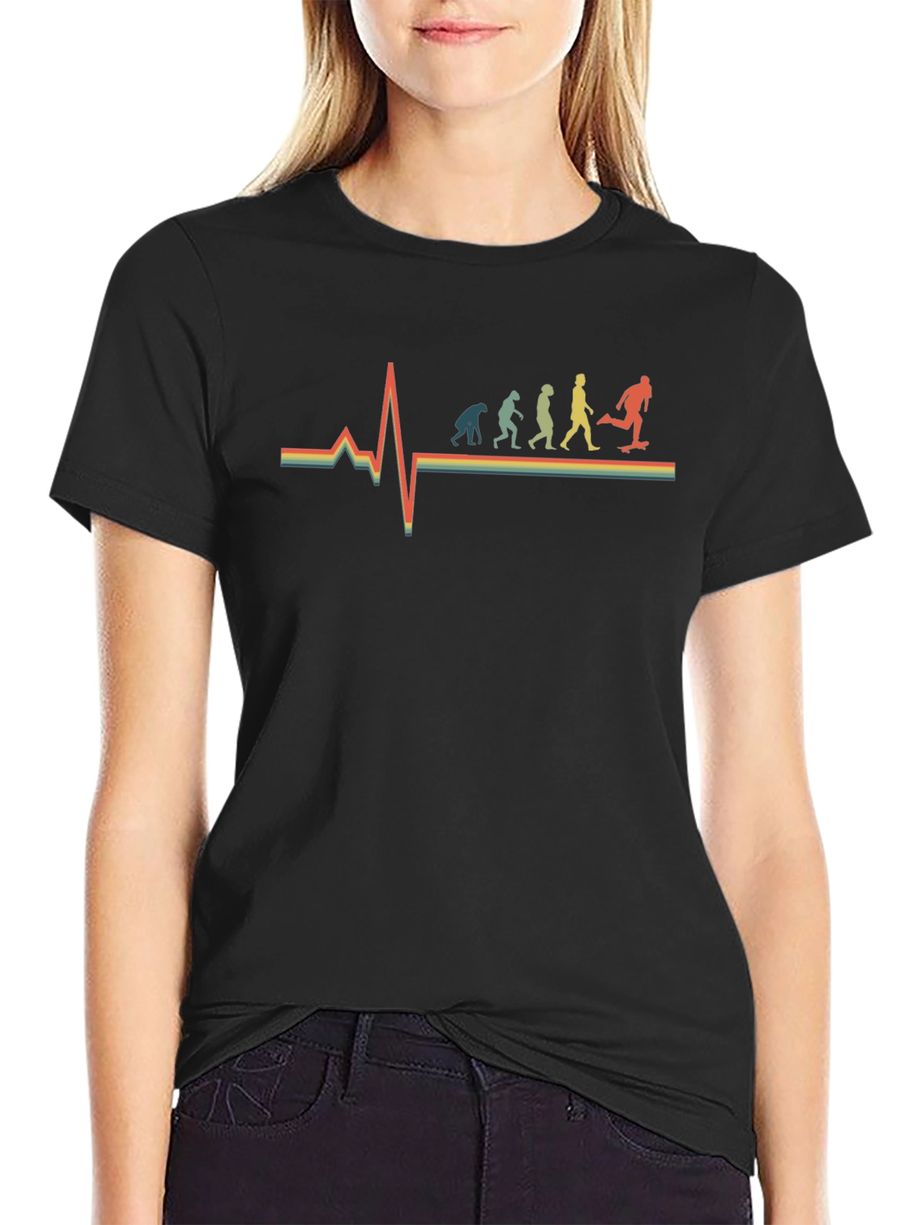 Skateboard Evolution Heartbeat T-Shirt