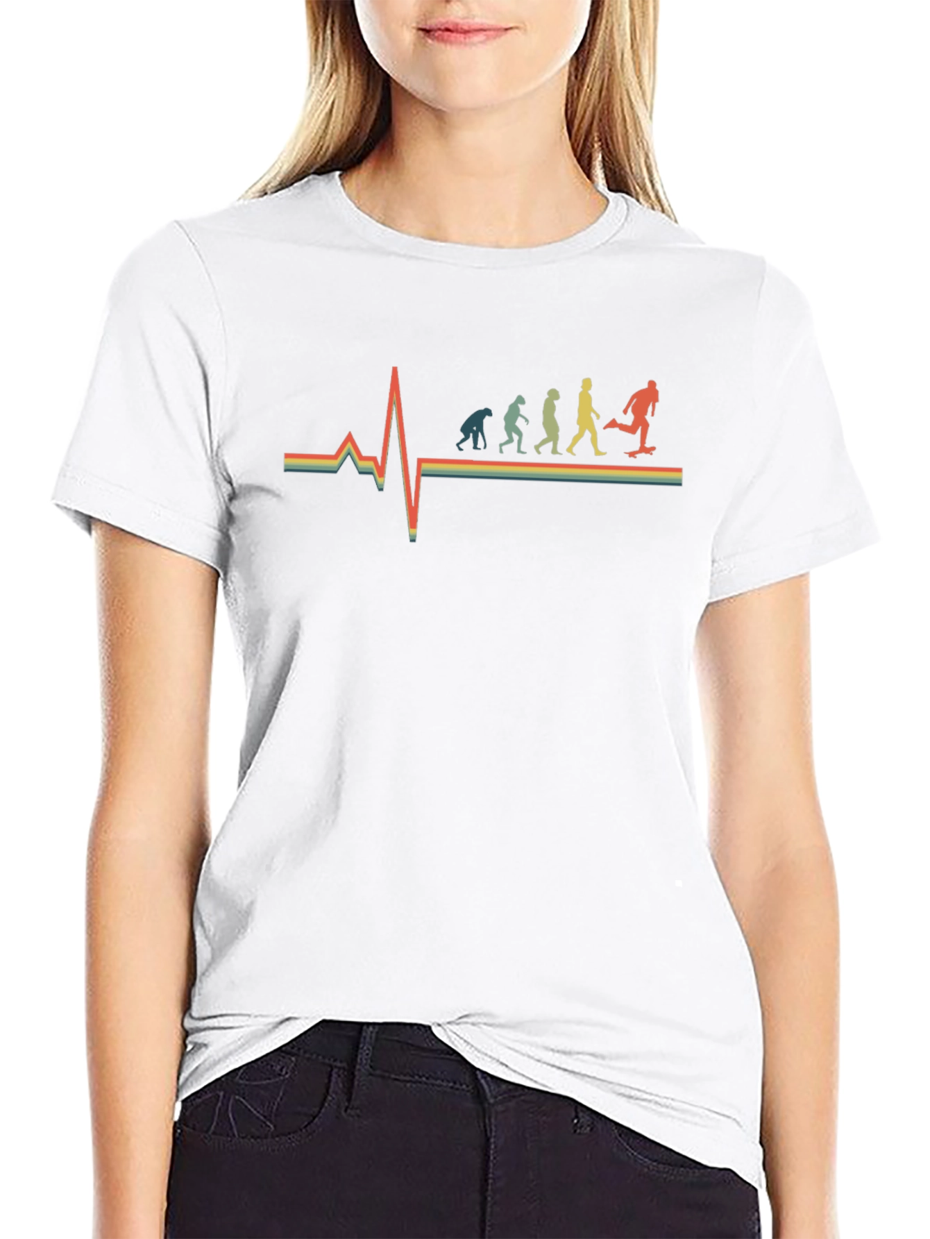 Skateboard Evolution Heartbeat T-Shirt