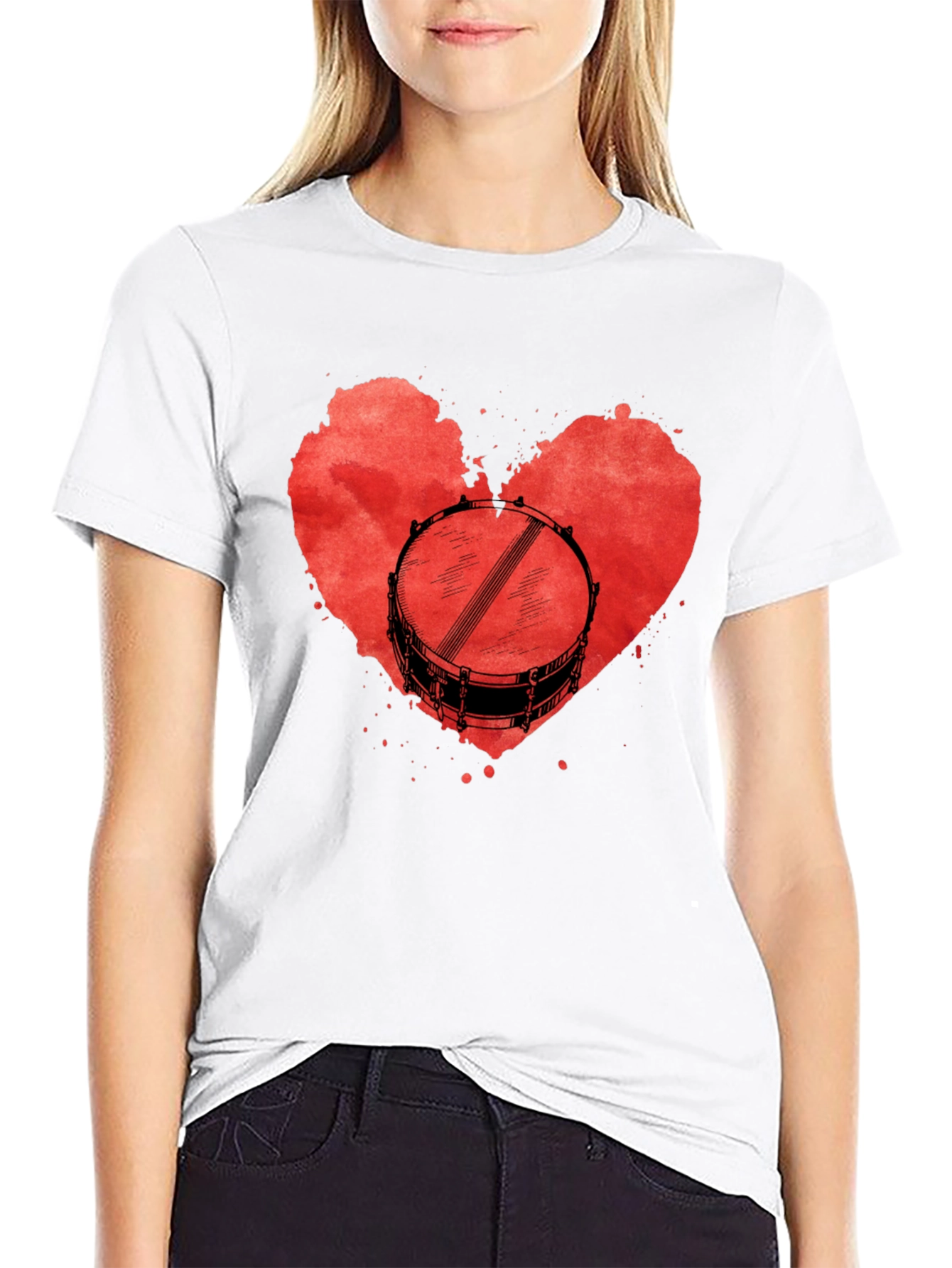 Drum Heart T-Shirt: Music Lover Tee