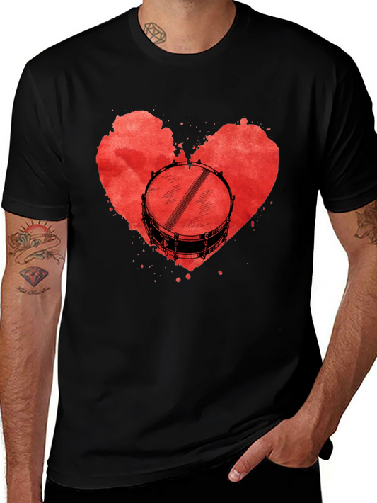 Drum Heart T-Shirt: Music Lover Tee