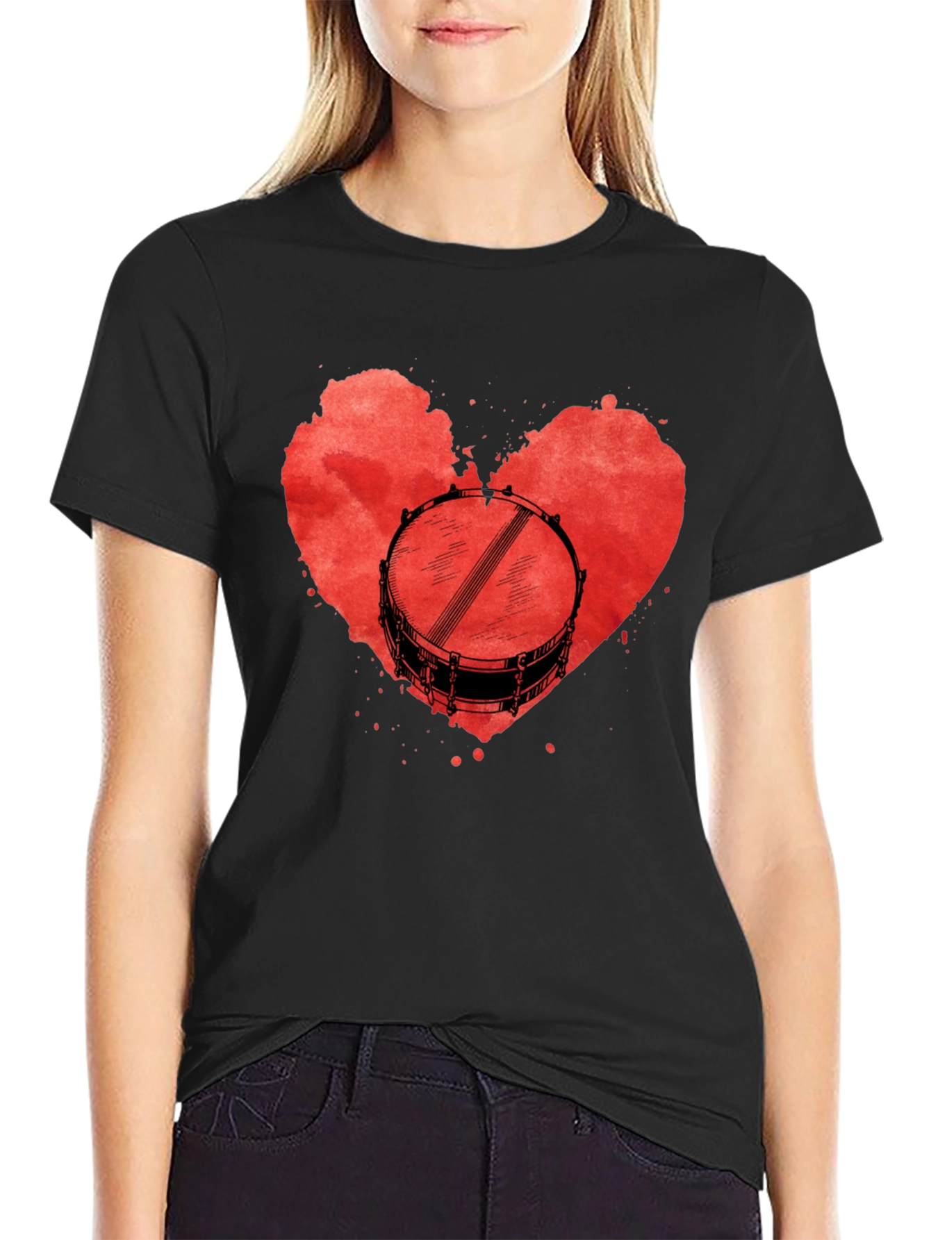 Drum Heart T-Shirt: Music Lover Tee