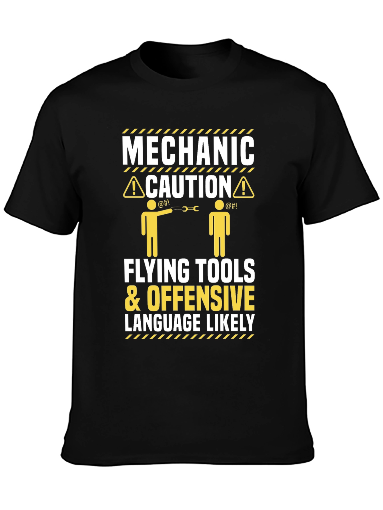 Mechanic Caution T-Shirt Flying Tools Offensive Language