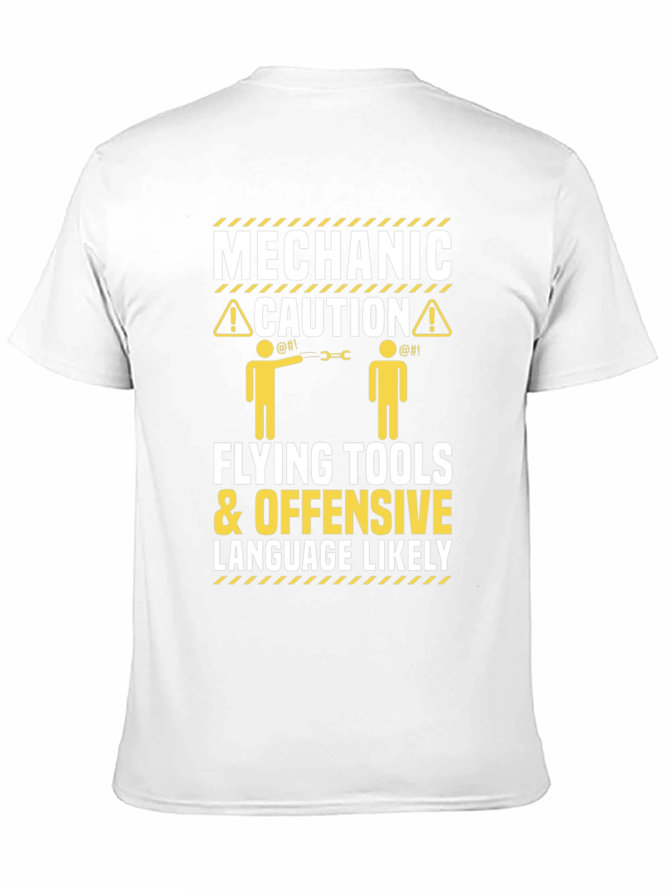 Mechanic Caution T-Shirt Flying Tools Offensive Language