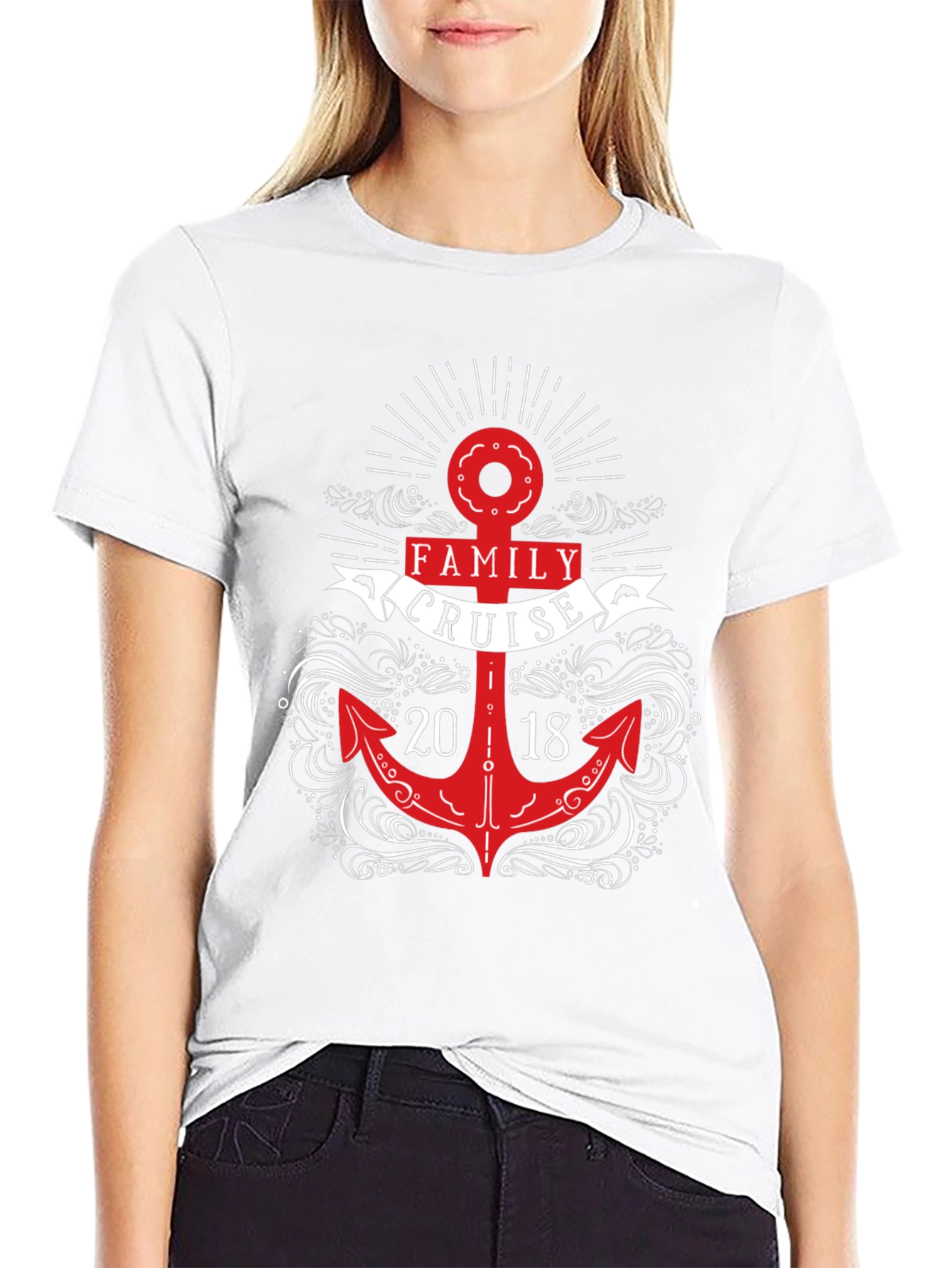 Family Cruise 2018 Anchor Graphic T-Shirt