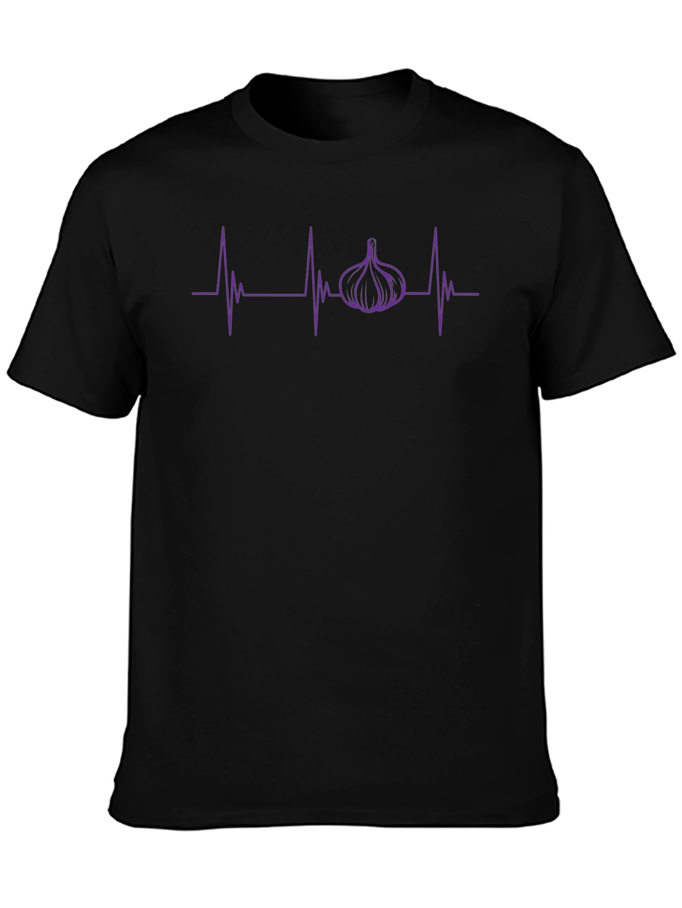 Garlic Heartbeat Graphic T-Shirt - Black