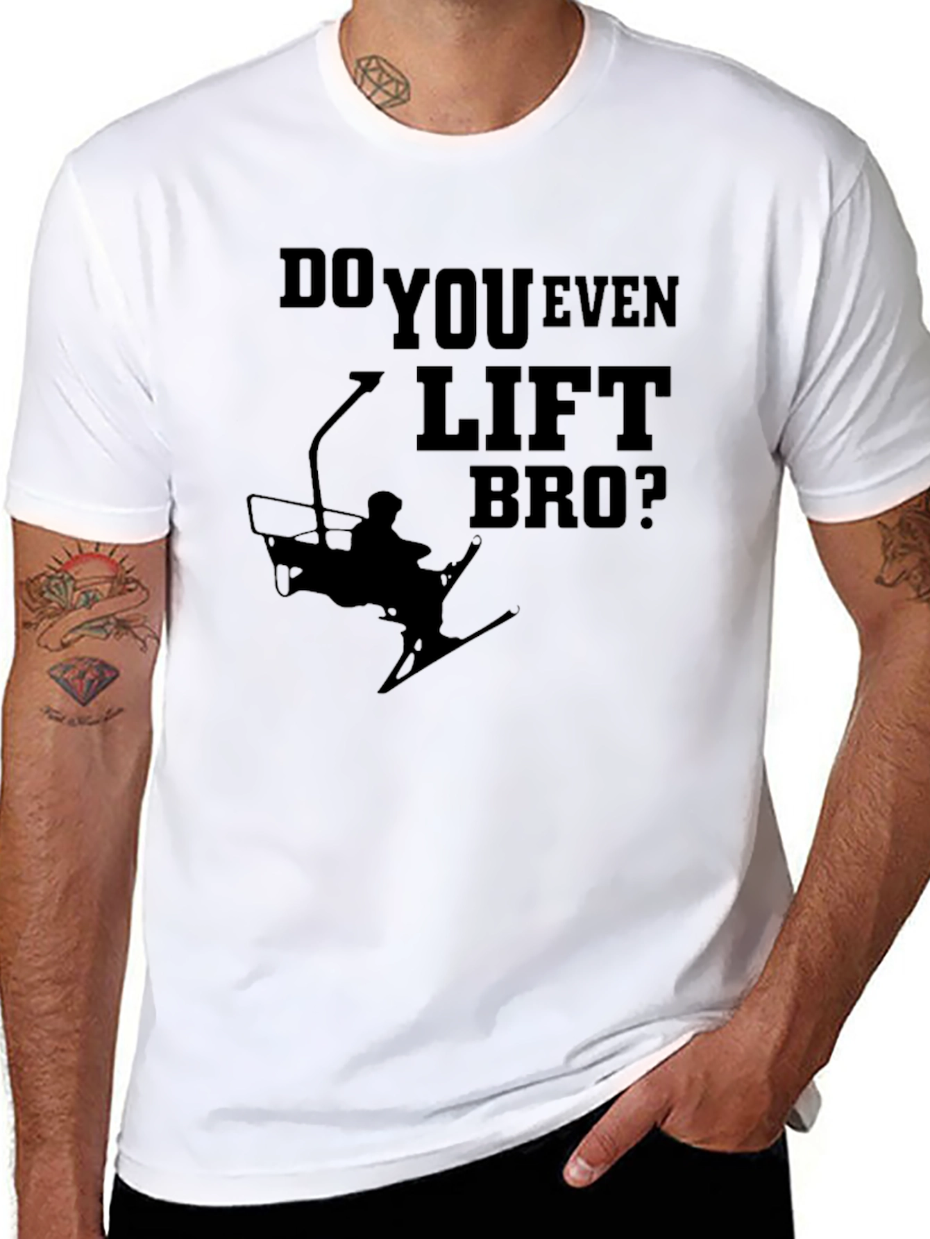Do You Even Lift Bro? Ski Lift Graphic Tee