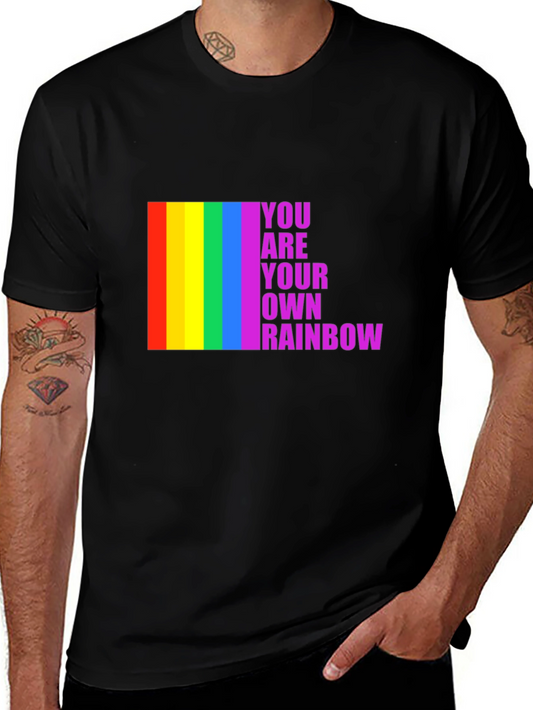 Pride Rainbow Graphic Tee - You Are Your Own Rainbow - Black T-Shirt