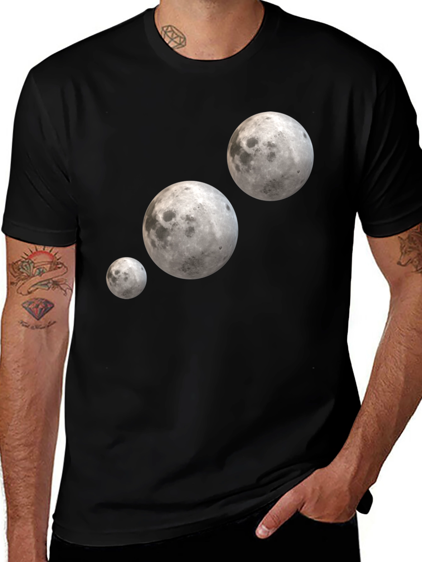 Lunar T-Shirt - Black with Moon Design