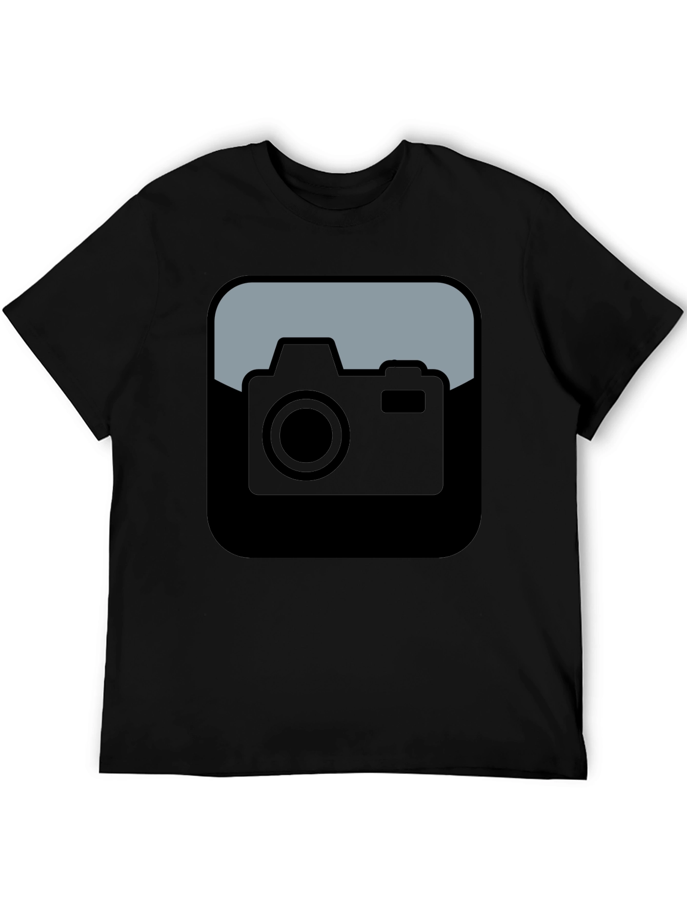 Camera Icon Black T-Shirt