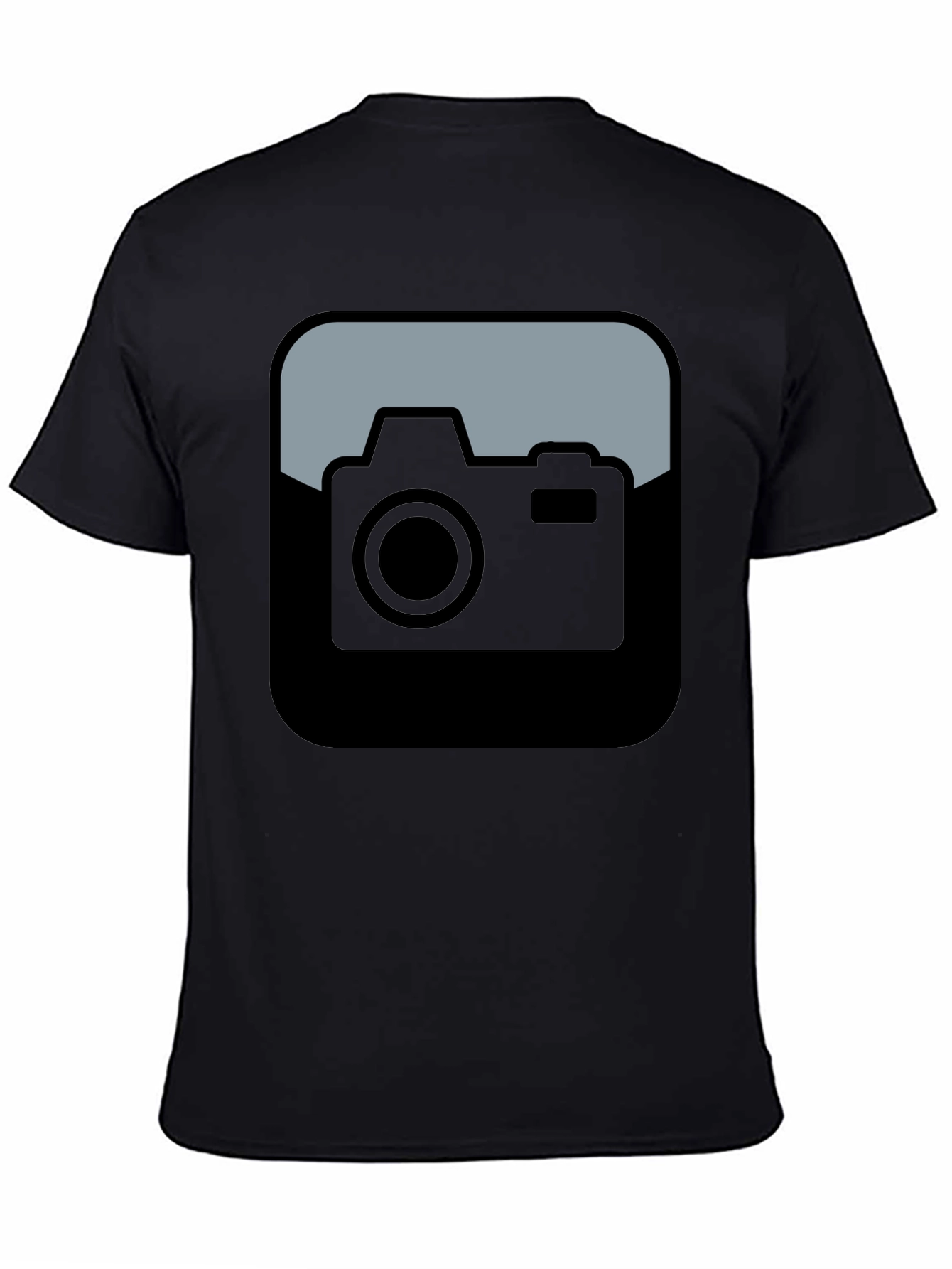 Camera Icon Black T-Shirt