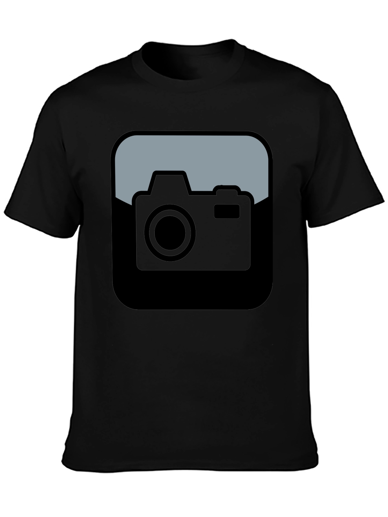Camera Icon Black T-Shirt