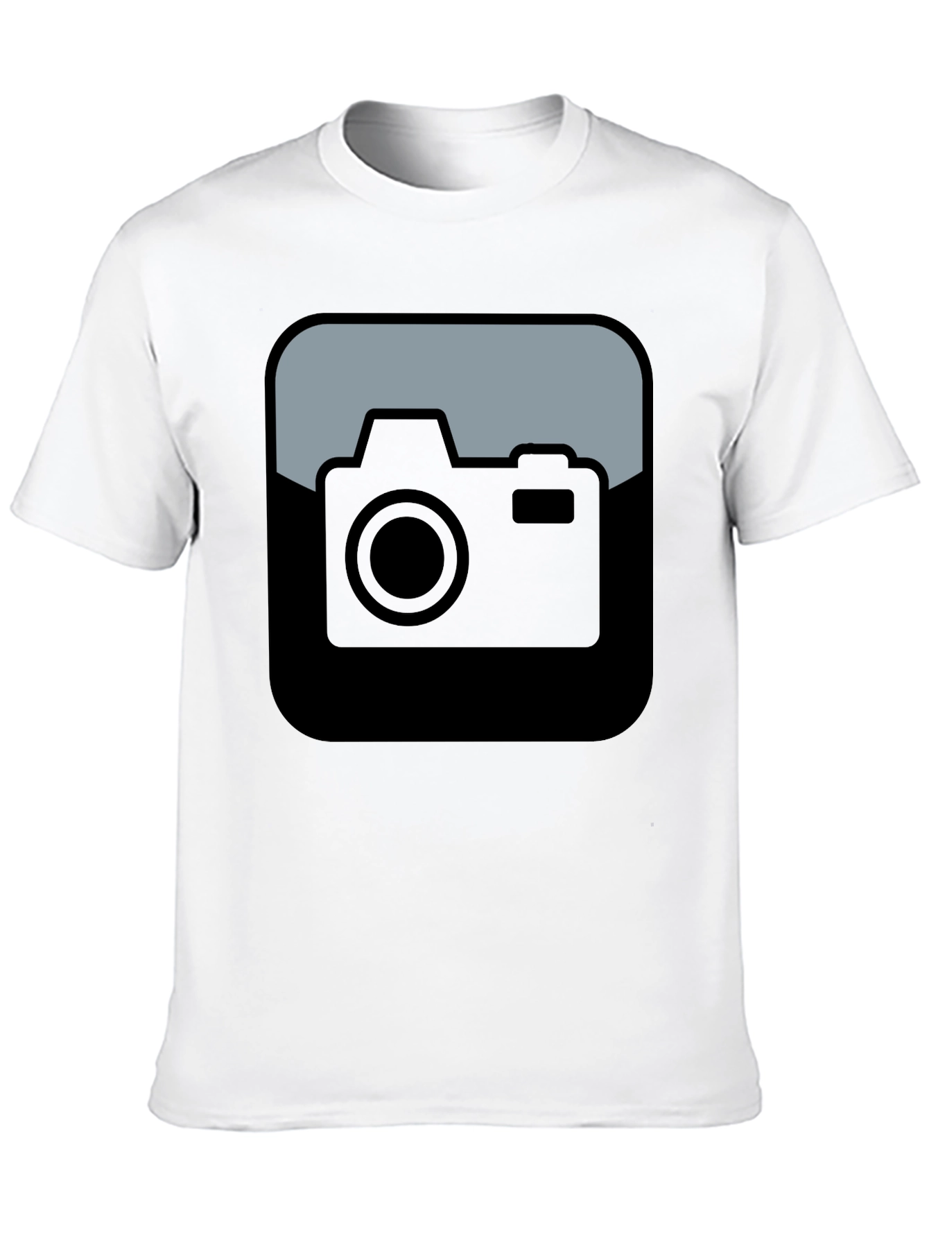 Camera Icon Black T-Shirt