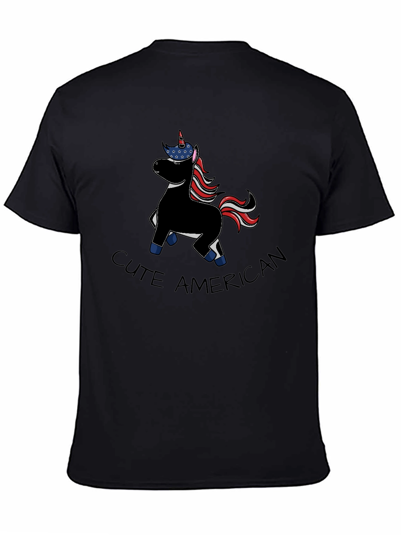 Cute American Unicorn Graphic T-Shirt