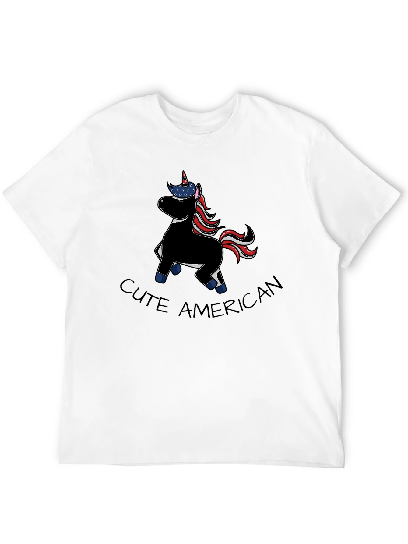 Cute American Unicorn Graphic T-Shirt