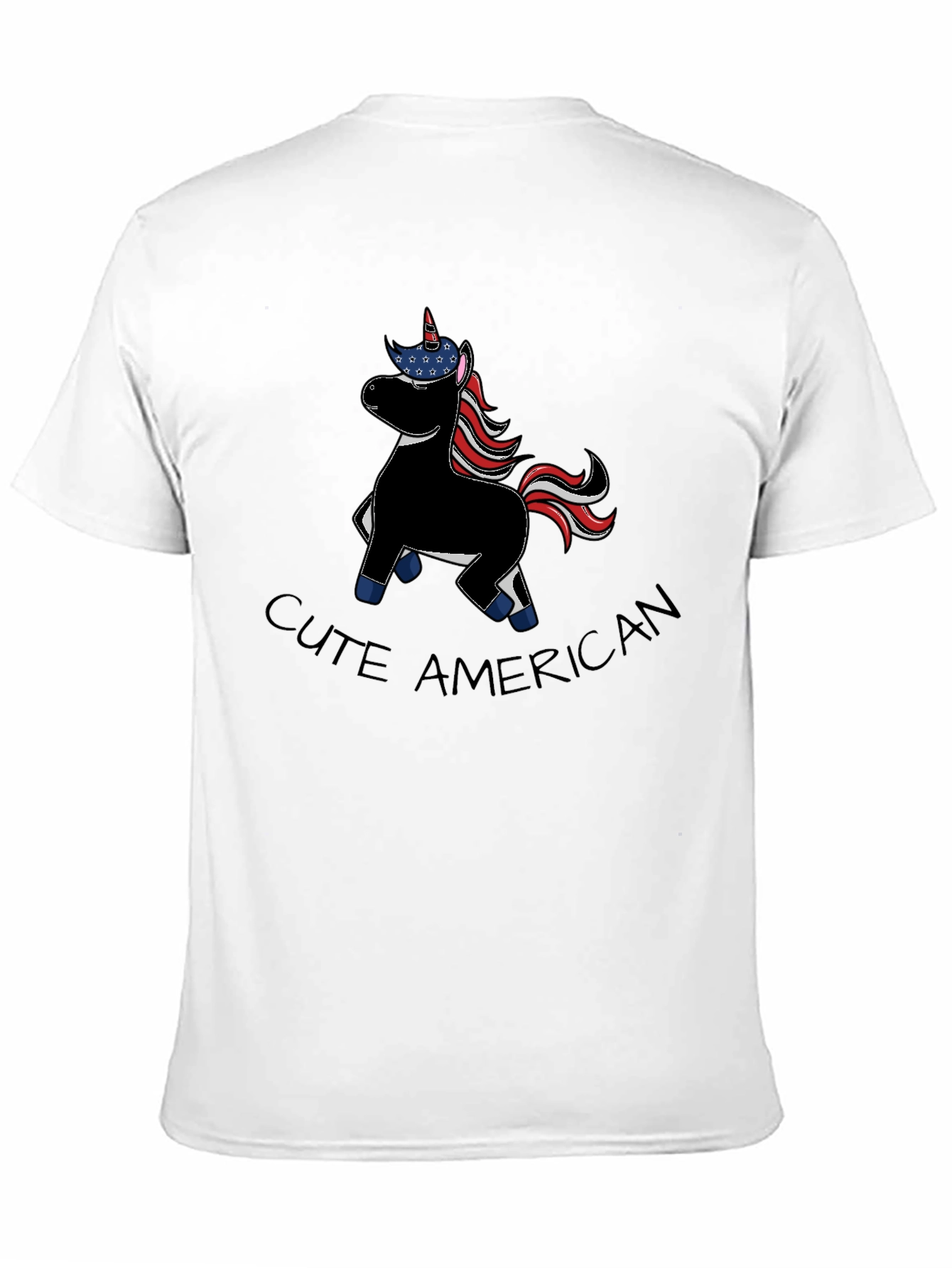Cute American Unicorn Graphic T-Shirt