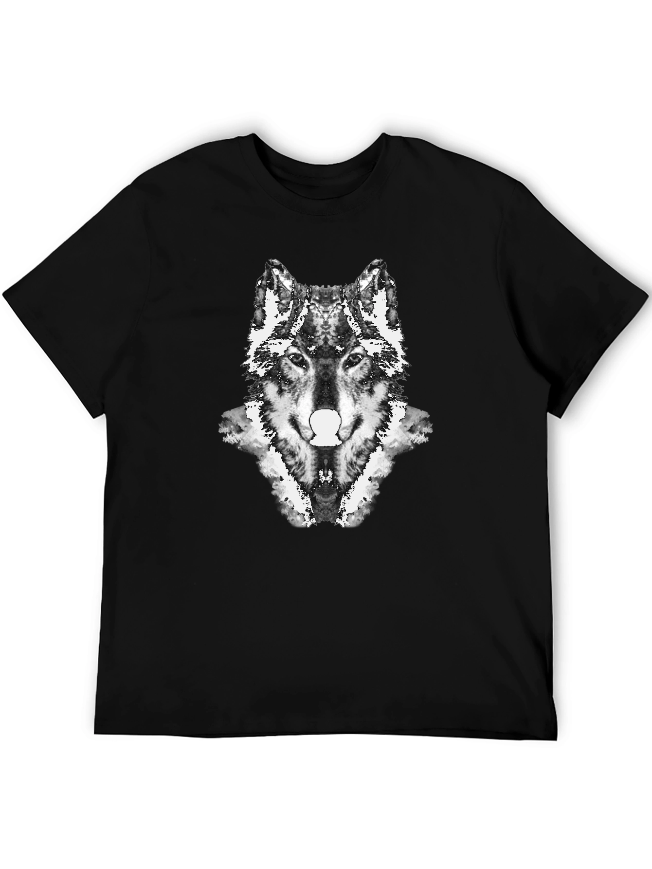 Wolf Graphic T-Shirt - Black Crew Neck