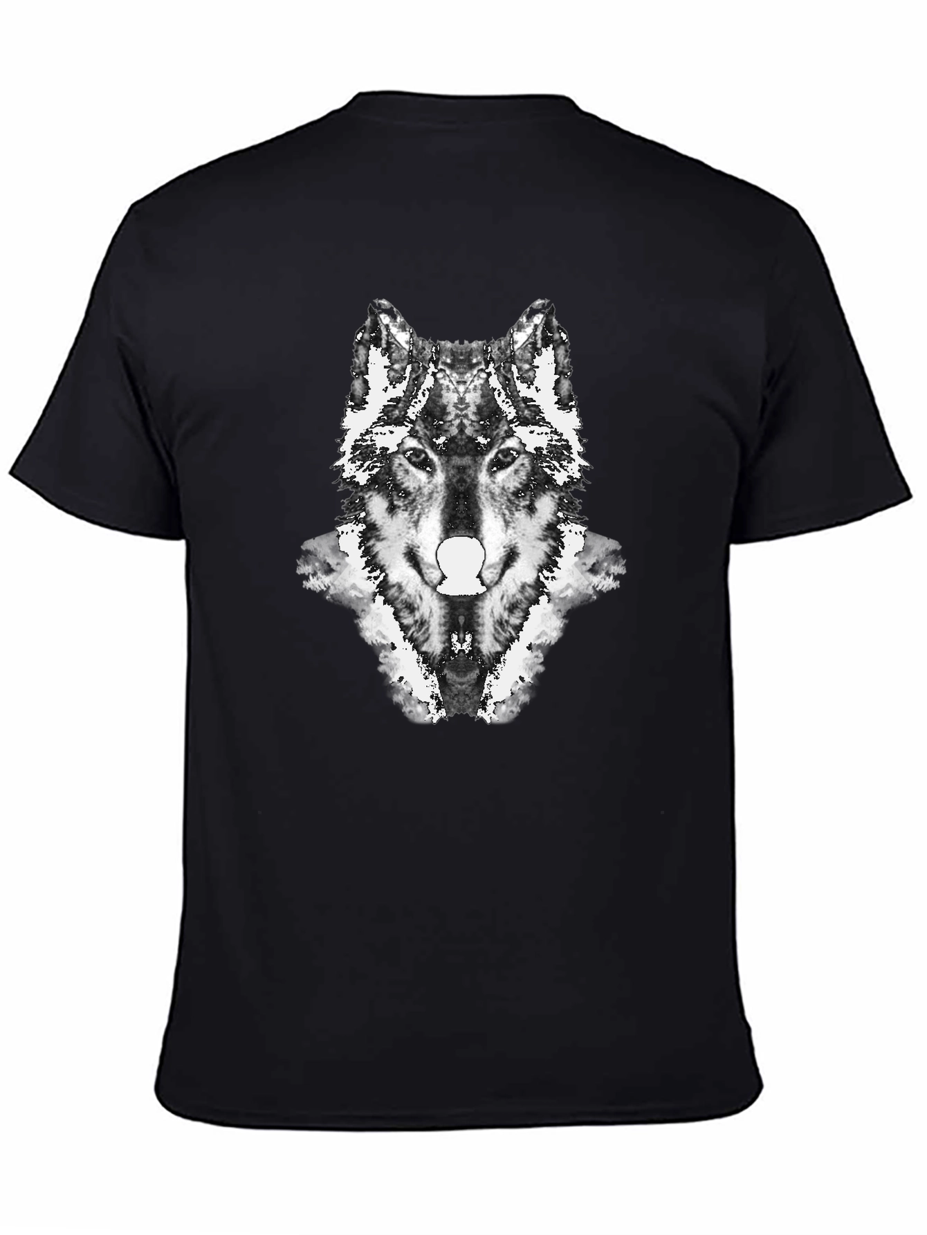 Wolf Graphic T-Shirt - Black Crew Neck
