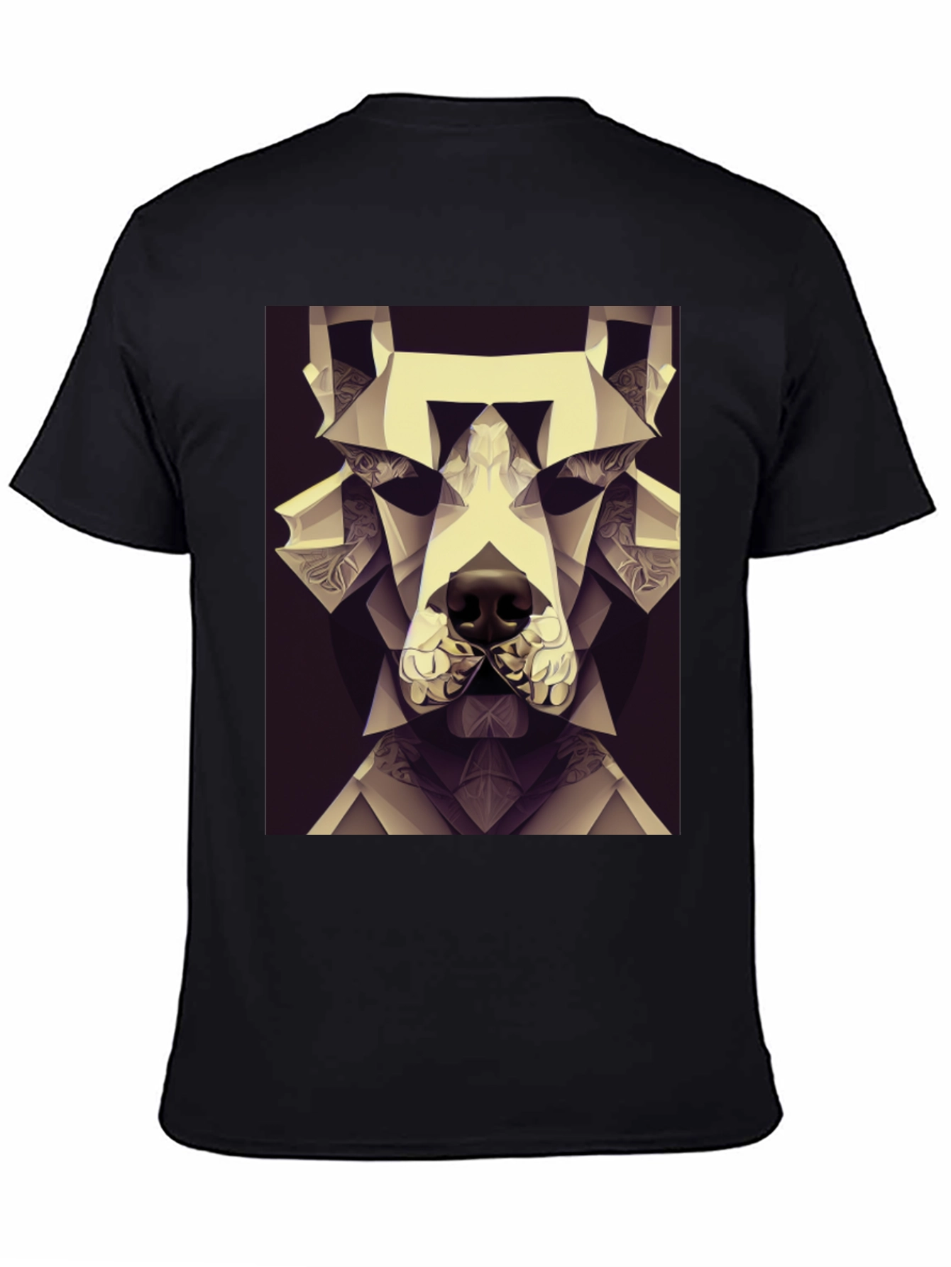 Geometric Dog Graphic Tee - Modern Art Style