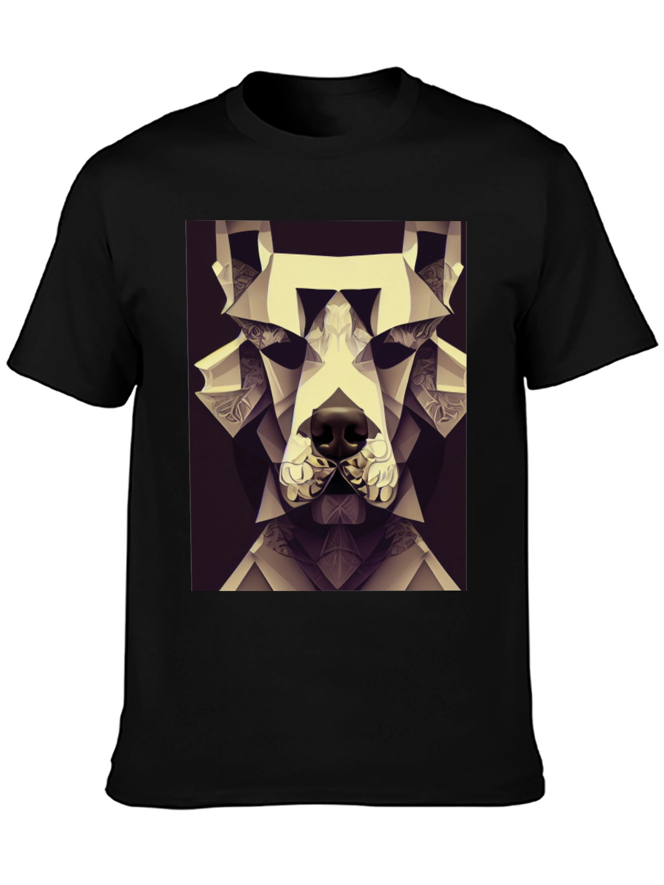 Geometric Dog Graphic Tee - Modern Art Style