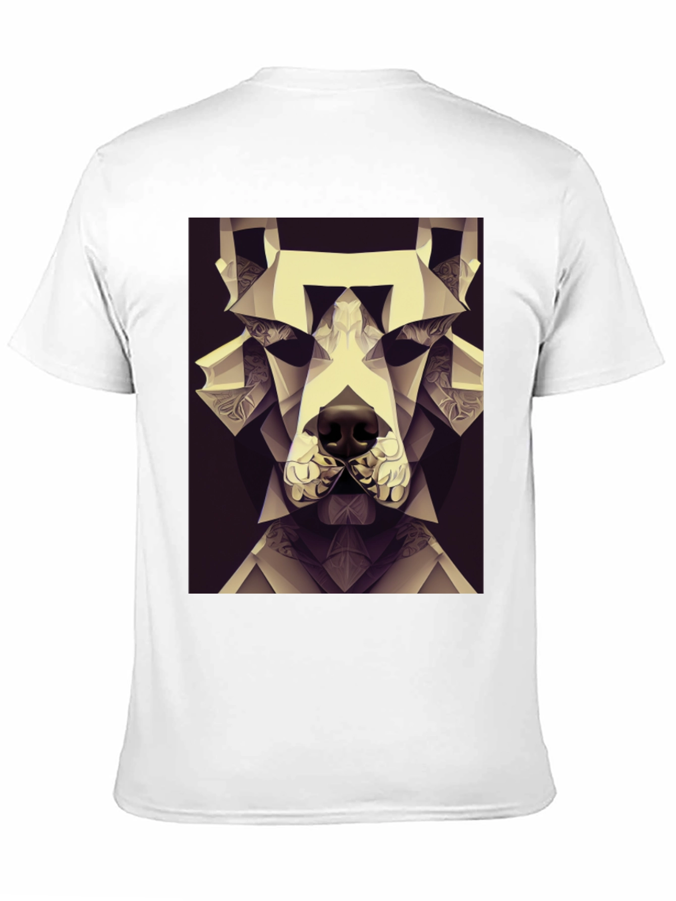 Geometric Dog Graphic Tee - Modern Art Style