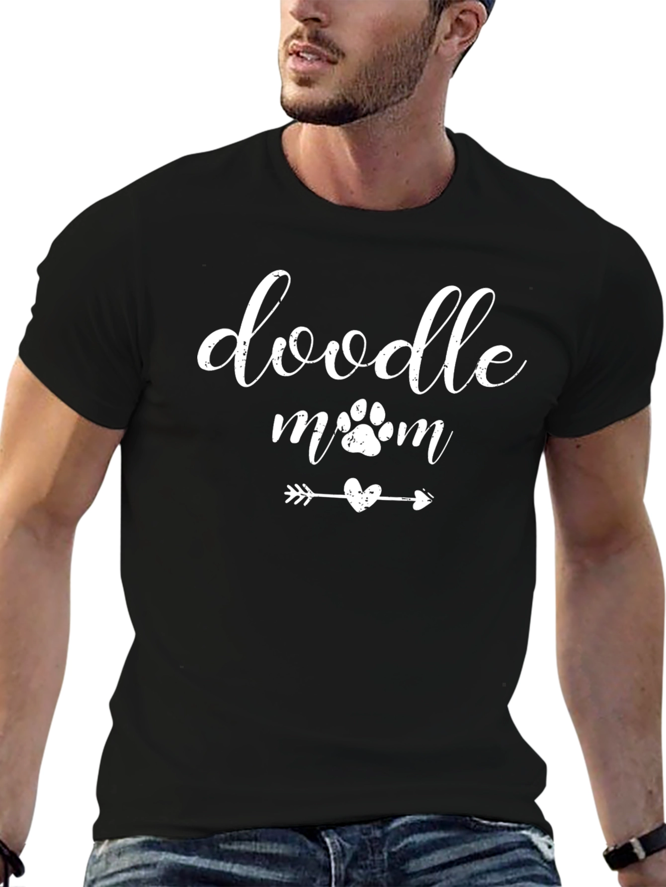Doodle Mom T-Shirt - Dog Paw Heart Graphic Tee