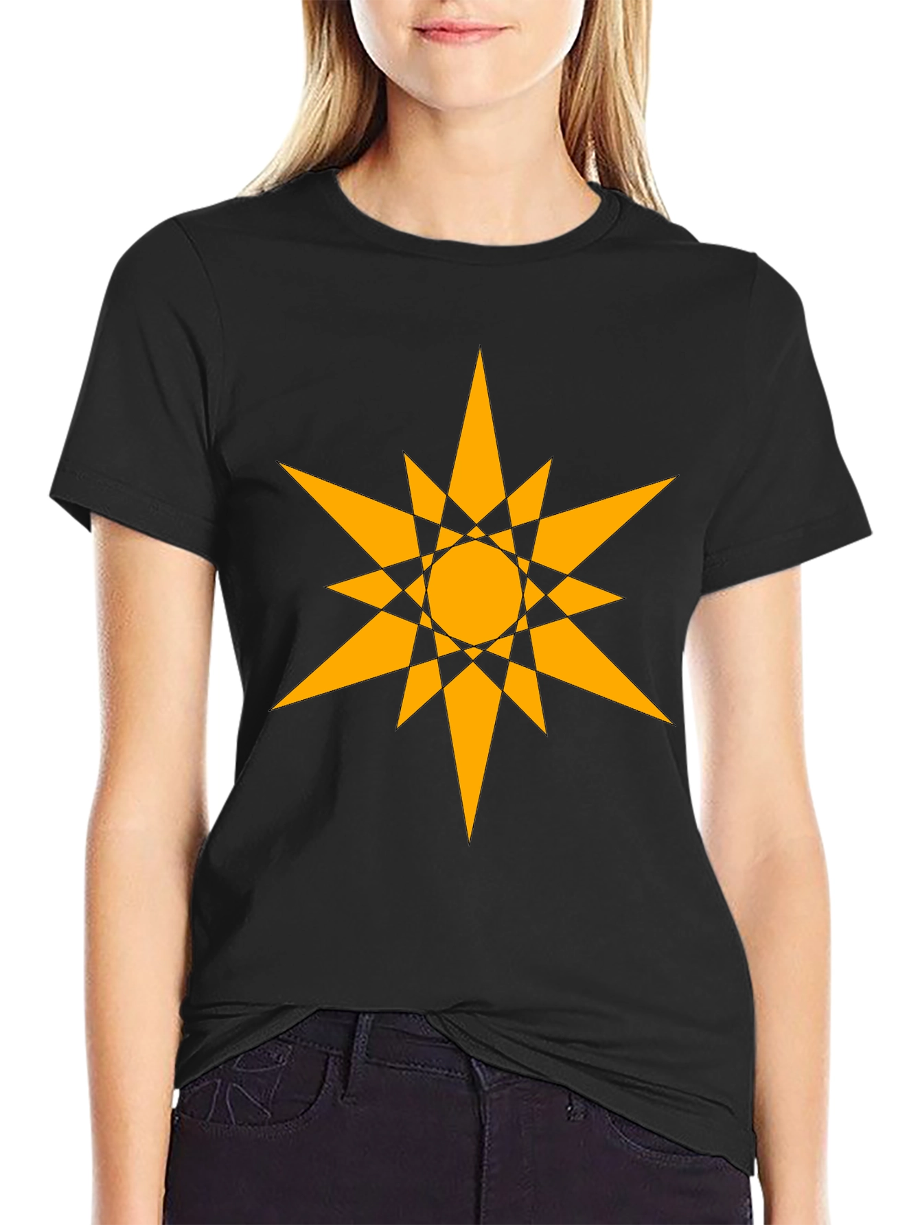 Geometric Starburst Graphic Tee - Bold & Modern
